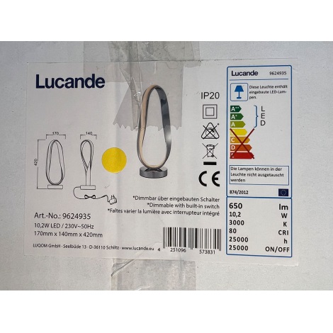 Lucande - LED  Dimmelhető asztali lámpa XALIA LED/10,2W/230V