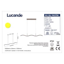 Lucande - LED Dimmelhető csillár zsinóron BRAMA LED/42W/230V