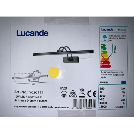 Lucande - LED Képvilágítás DIMITRIJ LED/10,8W/230V