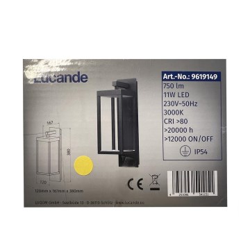 Lucande - LED Kültéri fali lámpa FERDINAND LED/11W/230V IP54