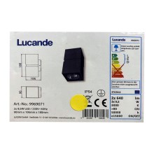 Lucande - LED Kültéri fali lámpa GABRIELA 2xLED/9,5W/230V IP54