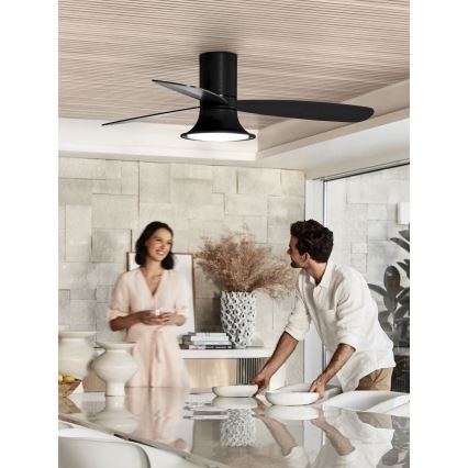 Lucci Air 210662 - LED dimmelhető mennyezeti ventilátor FLUSSO 1xGX53/18W/230V fa/fekete + távirányító