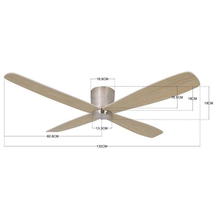 Lucci air 210987 - Mennyezeti ventilátor FRASER matt króm/fa + távirányító