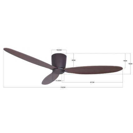 Lucci air 212883 - Mennyezeti ventilátor AIRFUSION RADAR fa/barna + távirányító