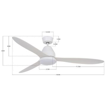 Lucci air 213043 - LED Mennyezeti ventilátor WHITEHAVEN GX53/17W/230V fehér + távirányító
