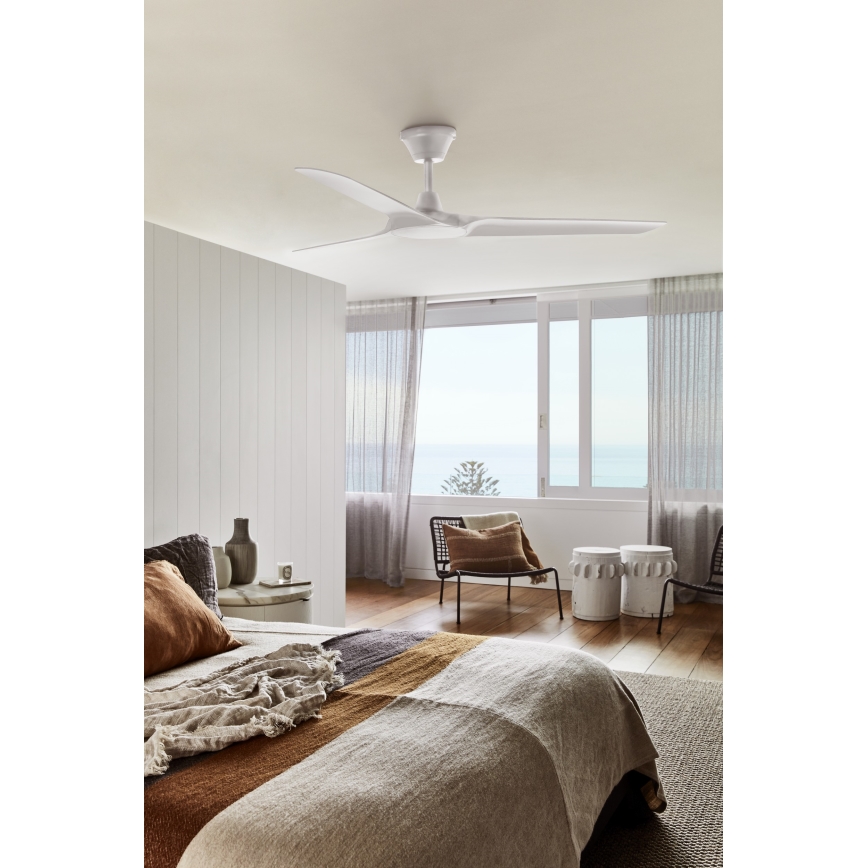 Lucci Air 21321549 - ABYSS mennyezeti ventilátor 142 cm átmérő, IP66, fehér + távirányító