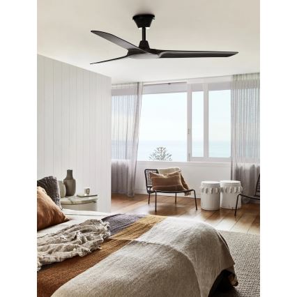 Lucci Air 21321649 - Mennyezeti ventilátor ABYSS átm. 142 cm IP66 fekete + távirányítás