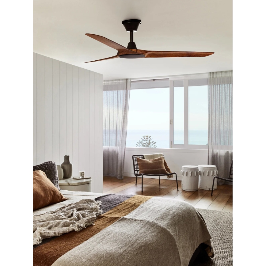 Lucci Air 21321749 - ABYSS mennyezeti ventilátor 142 cm átmérővel, IP66, barna + távirányító