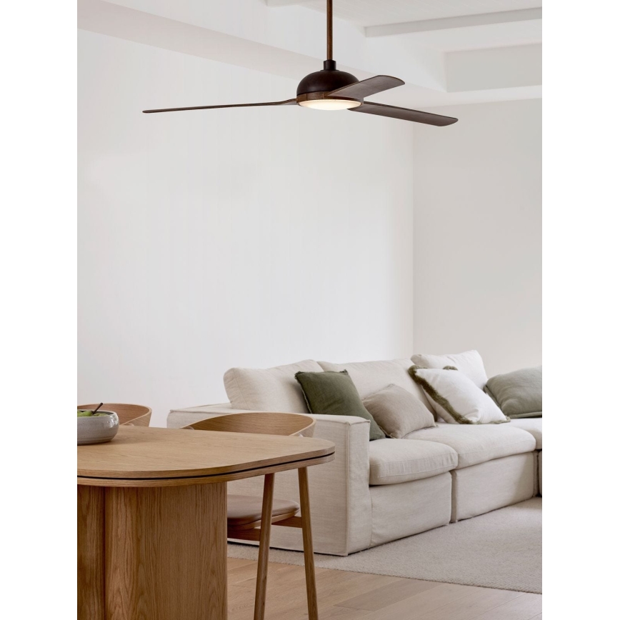 Lucci air 213300 - LED Dimmelhető mennyezeti ventilátor UNIONE 1xGX53/12W/230V barna + távirányító
