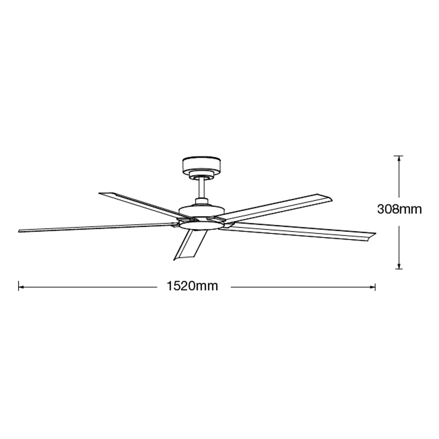 Lucci air 21616149 - MONZA mennyezeti ventilátor IP55 fekete + távirányító