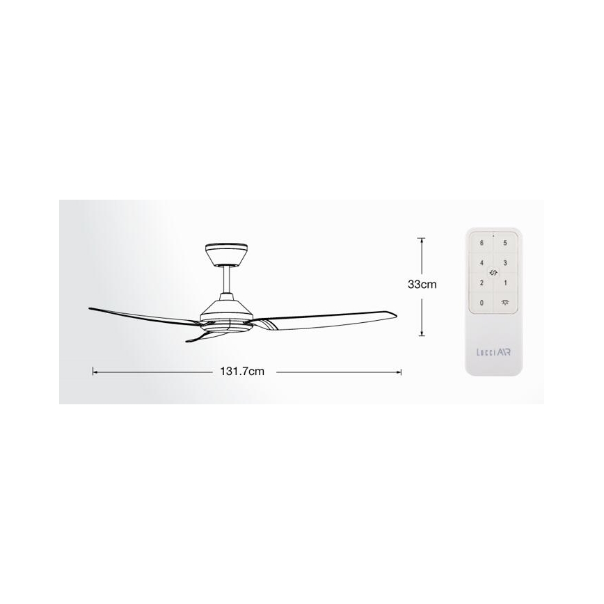 Lucci air 21616349 - Mennyezeti ventilátor POLIS IP55 fekete + távirányítás