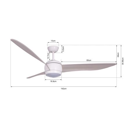 Lucci air 512911 - LED Mennyezeti ventilátor AIRFUSION NORDIC LED/20W/230V fa/fehér + távirányítás