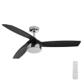 Lucci air 513072 - Dimmelhető LED mennyezeti ventilátor BRONX LED/18W/230V 3000/4000/6000K fekete/fényes króm átmérő 132 cm + távirányító