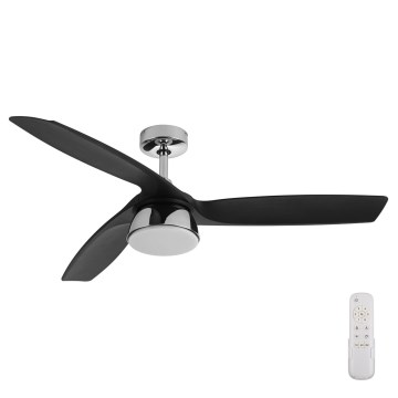 Lucci air 513072 - Dimmelhető LED mennyezeti ventilátor BRONX LED/18W/230V 3000/4000/6000K fekete/fényes króm átmérő 132 cm + távirányító