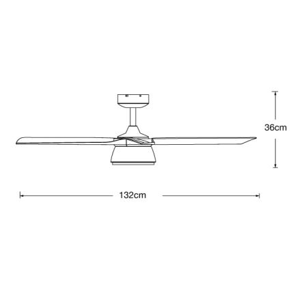 Lucci air 513072 - LED Dimmelhető mennyezeti ventilátor BRONX LED/18W/230V 3000/4000/6000K fekete/fényezett króm + távirányítás