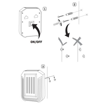 LED napelemes fali lámpa LUCE LED/1,2V 400 mAh IP44