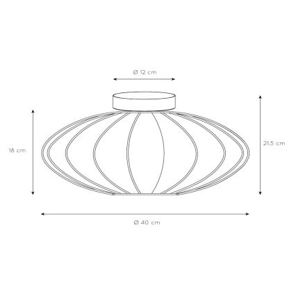 Lucide 03147/40/30 - Mennyezeti lámpa CORINA 1xE27/40W/230V átm. 40 cm fekete