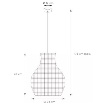 Lucide 03438/35/72 - Csillár zsinóron ALBAN 1xE27/40W/230V bézs