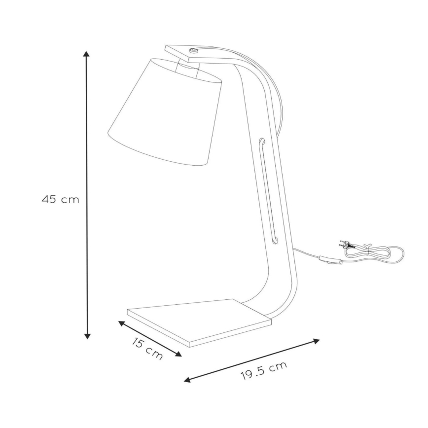 Lucide 06502/81/31 - Asztali lámpa NORDIC 1xE14/40W/230V fehér