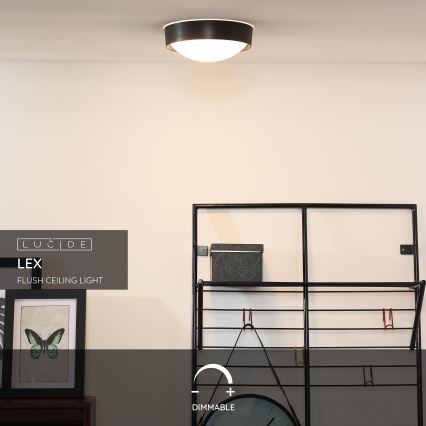 Lucide 08109/01/30 - LEX mennyezeti lámpa 1xE27/9W/230V fekete