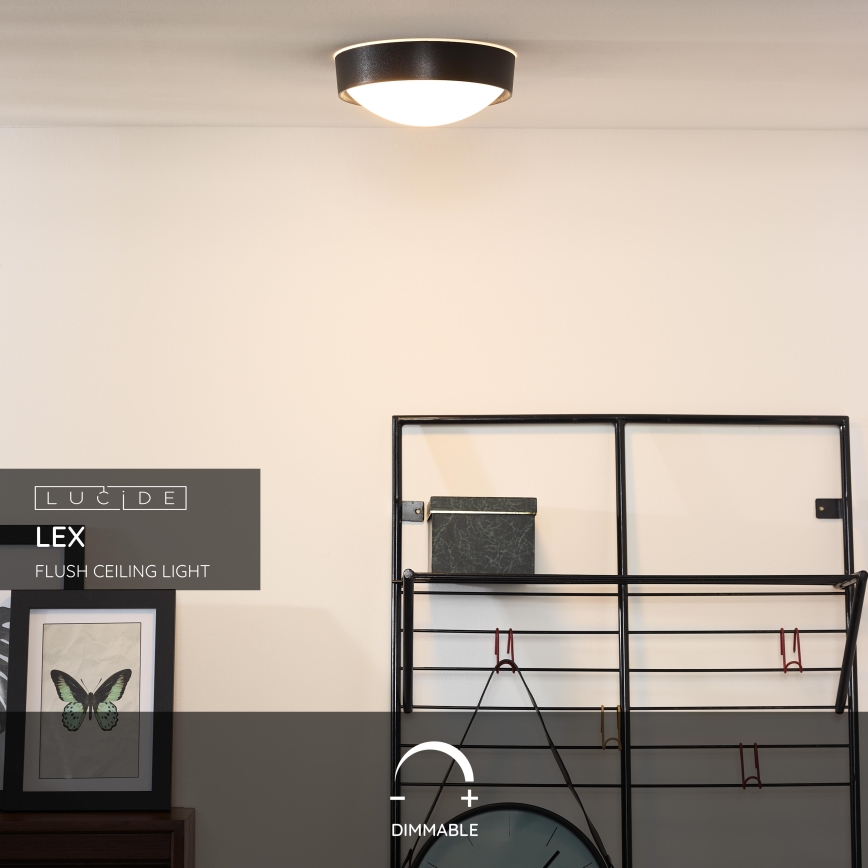 Lucide 08109/01/30 - LEX mennyezeti lámpa 1xE27/9W/230V fekete