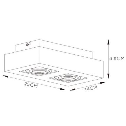 Lucide 09119/11/31 - LED dimmelhető spotlámpa XIRAX 2xGU10/5W/230V