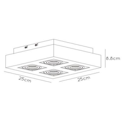 Lucide 09119/21/30 - LED dimmelhető spotlámpa XIRAX 4xGU10/5W/230V