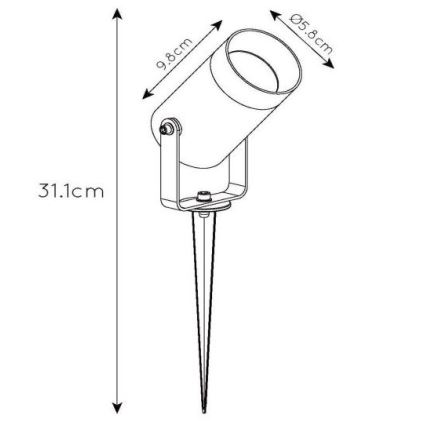 Lucide 09832/01/30 - Kültéri spotlámpa TAYLOR 1xGU10/50W/230V IP65