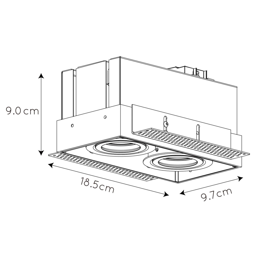 Lucide 09925/02/30 - Beépíthető lámpa TRIMLESS 2xGU10/50W/230V fekete