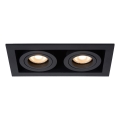 Lucide 09926/02/30 - Beépíthető lámpa CHIMNEY 2xGU10/50W/230V fekete
