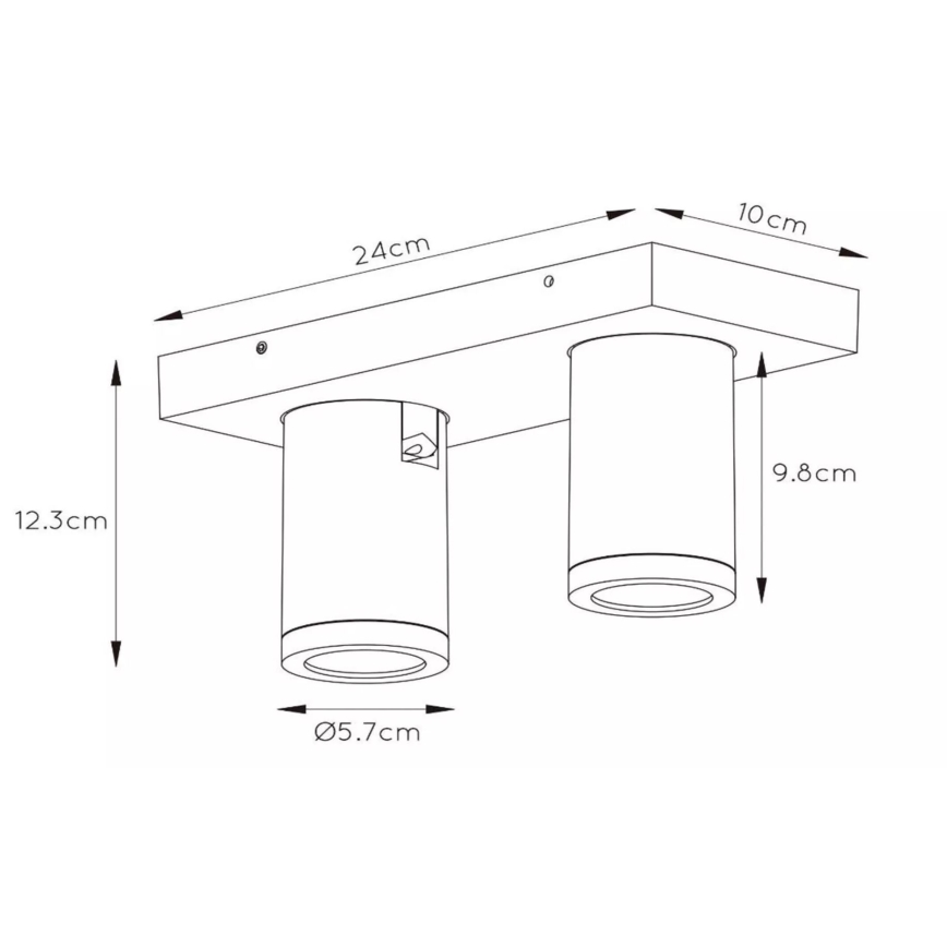 Lucide 09930/10/31 - LED Dimmelhető fürdőszoba spotlámpa TAYLOR 2xGU10/5W/230V IP44