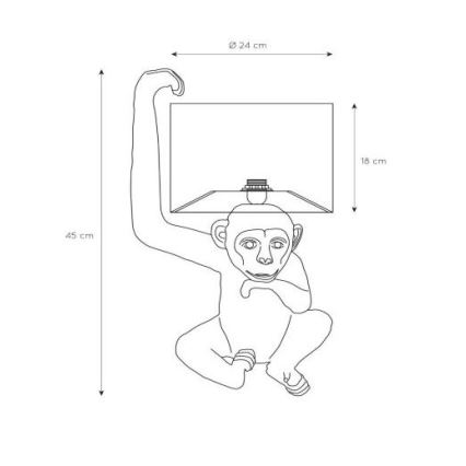 Lucide 10502/81/30 - Asztali lámpa CHIMP 1xE14/40W/230V 45cm