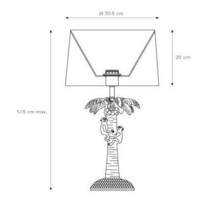 Lucide 10505/81/02 - Asztali lámpa COCONUT 1xE27/60W/230V arany/zöld