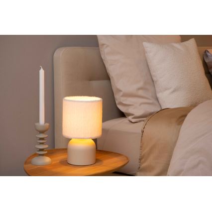 Lucide 10516/01/38 - Asztali lámpa WOOLLY 1xE14/40W/230V krémes