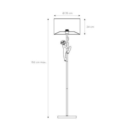Lucide 10702/81/30 - Állólámpa CHIMP 1xE27/60W/230V 150cm