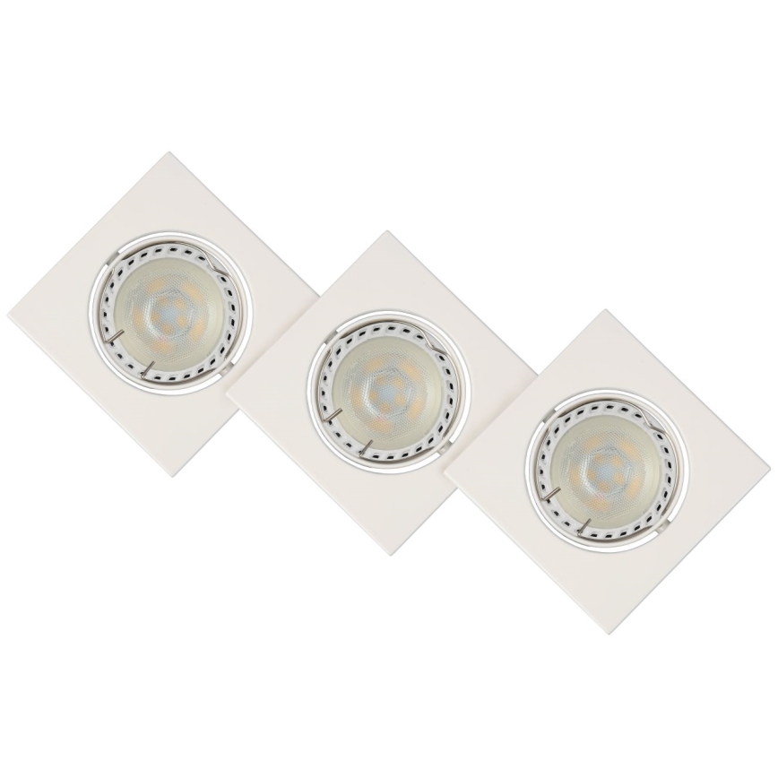 Lucide 11002/15/31 - KÉSZLET 3x LED Dimmelhető beépíthető lámpa FOCUS 3xGU10/5W/230V fehér szögletes
