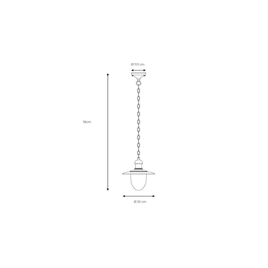 Lucide 11872/01/97 - Kültéri függeszték ARUBA 1xE27/60W/230V
