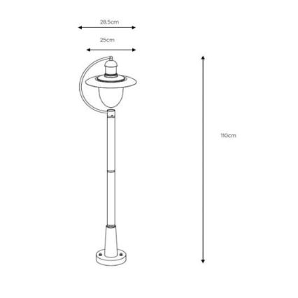 Lucide 11873/01/97 - Kültéri lámpa ARUBA 1xE27/60W/230V