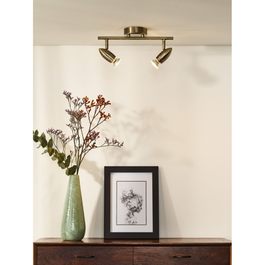 Lucide 13955/10/03 - LED spotlámpa CARO-LED 2xGU10/5W/230V bronz