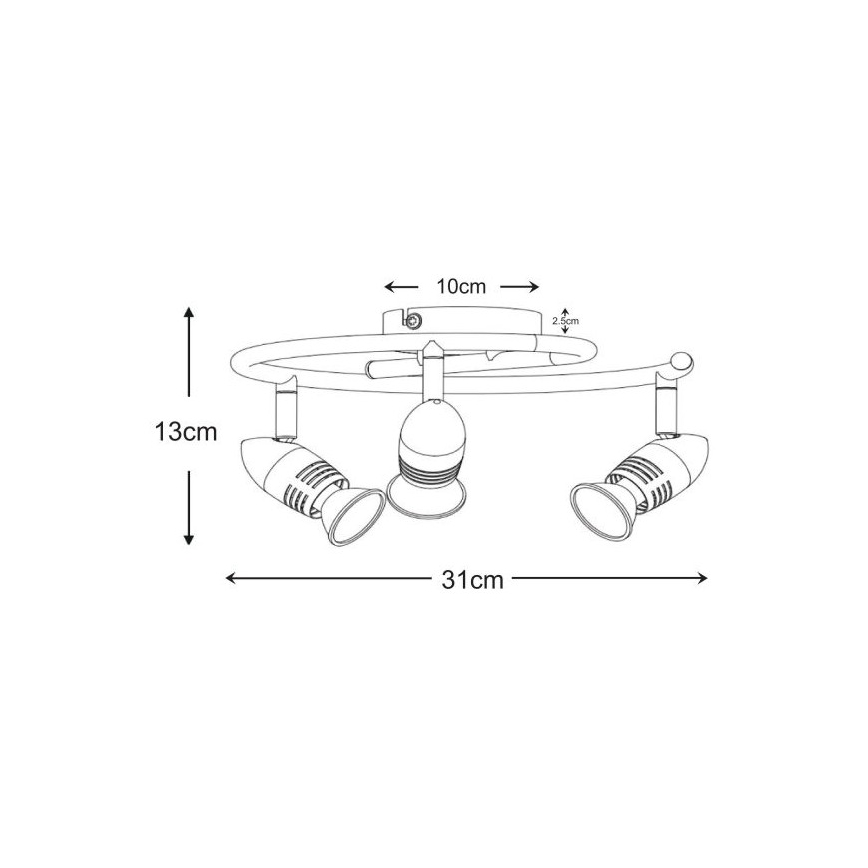 Lucide 13955/14/31 - LED spotlámpa CARO-LED 3xGU10/5W/230V fehér
