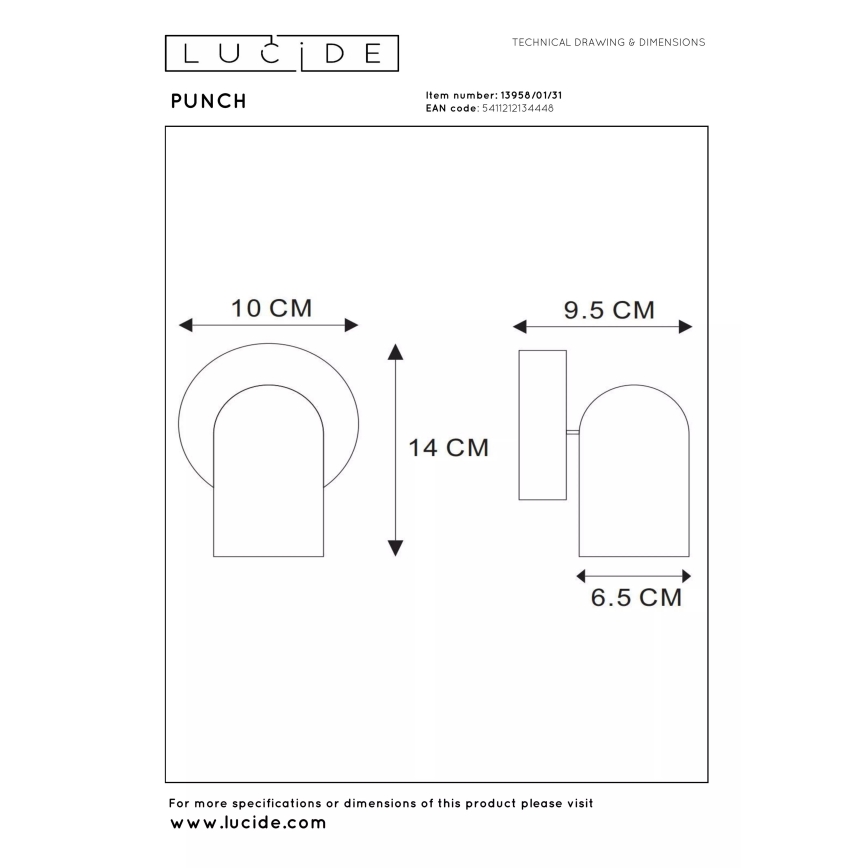 Lucide 13958/01/31 - PUNCH spotlámpa 1x GU10/35W/230V, fehér