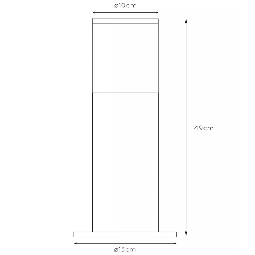 Lucide 14899/50/12 - Kültéri lámpa FEDOR 1xE27/40W/230V IP44 49 cm matt króm