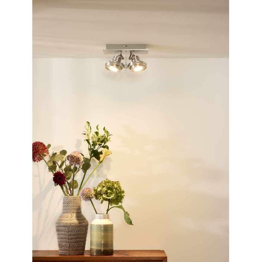 Lucide 17906/11/12 - LED Dimmelhető spotlámpa LANDA 2xGU10/5W/230V matt króm