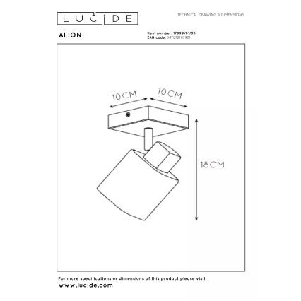 Lucide 17999/01/30 - ALION spotlámpa 1xE14/25W/230V