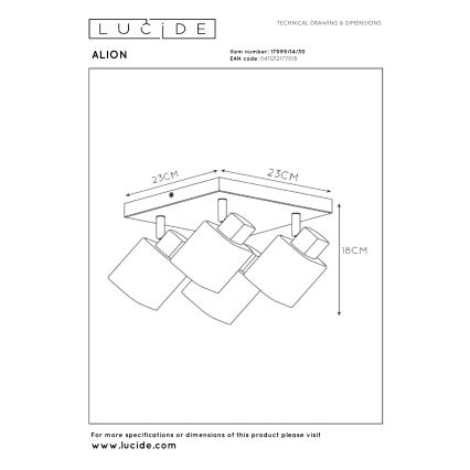 Lucide 17999/14/30 - ALION spotlámpa 4xE14/25W/230V