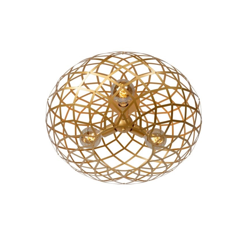 Lucide 21117/65/02 - Mennyezeti lámpa WOLFRAM 3xE27/60W/230V arany