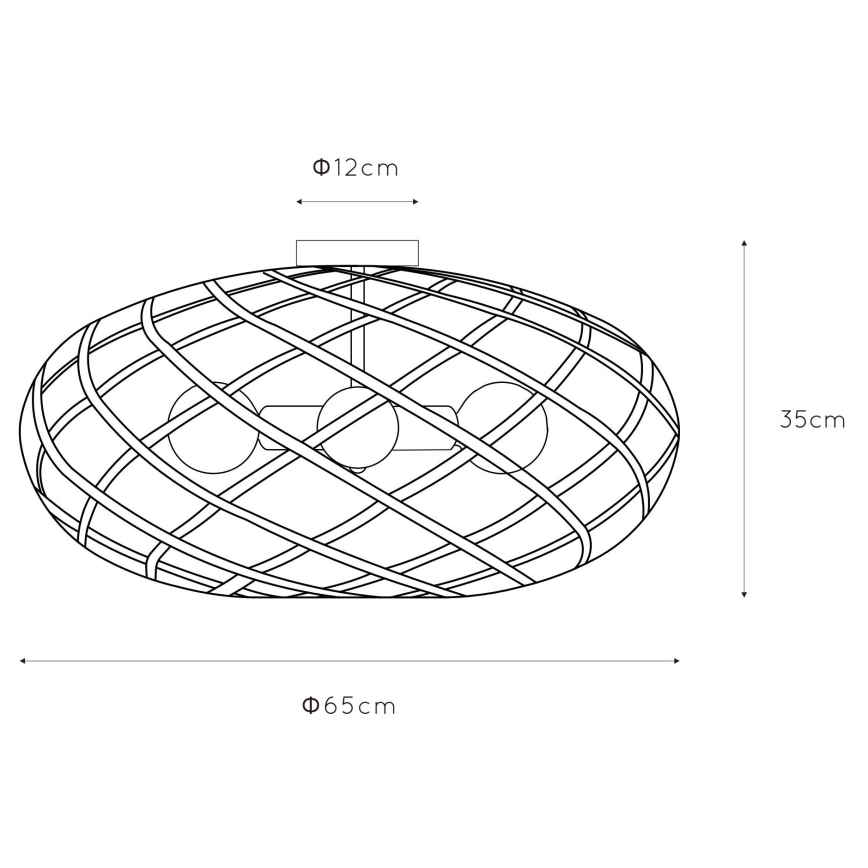 Lucide 21117/65/02 - Mennyezeti lámpa WOLFRAM 3xE27/60W/230V arany
