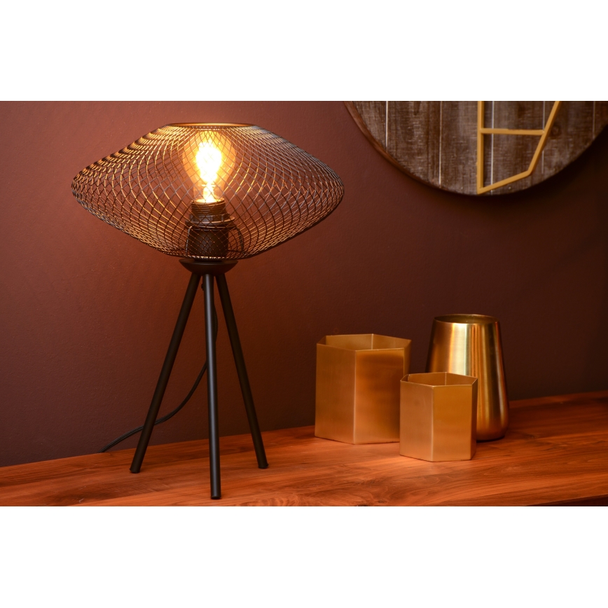 Lucide 21523/01/30 - Asztali lámpa MESH 1xE27/40W/230V fekete