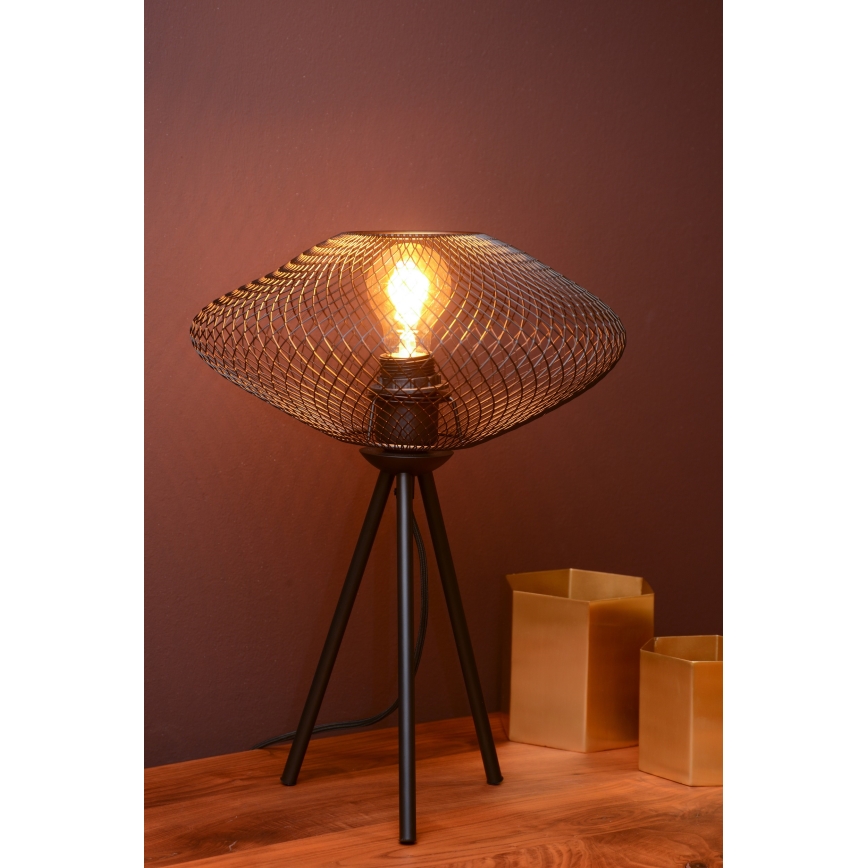 Lucide 21523/01/30 - Asztali lámpa MESH 1xE27/40W/230V fekete