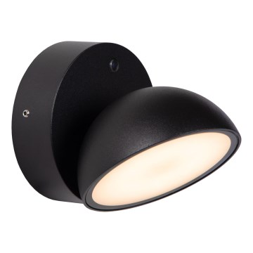 Lucide 22865/12/30 - LED kültéri fali lámpa alkonyatérzékelővel FINN LED/12W/230V IP54 fekete